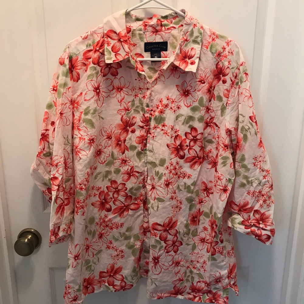 Charter club woman button up blouse 18w